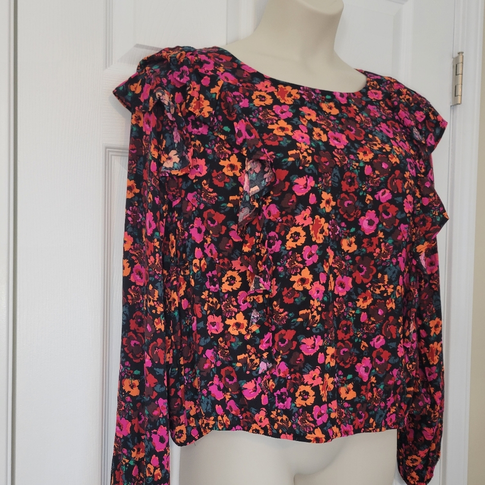 Wild Fable Cropped Floral Ruffle Top Plus Size 3x NWT - Picture 3 of 7